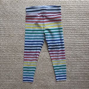 Primary Kids Rainbow Stripe Leggings Size 3 Gray Multicolor Cotton Stretch